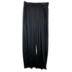 NWT Terez High Rise Wide Black Stretchy Pants with  Colorful Rope Side Detail-L